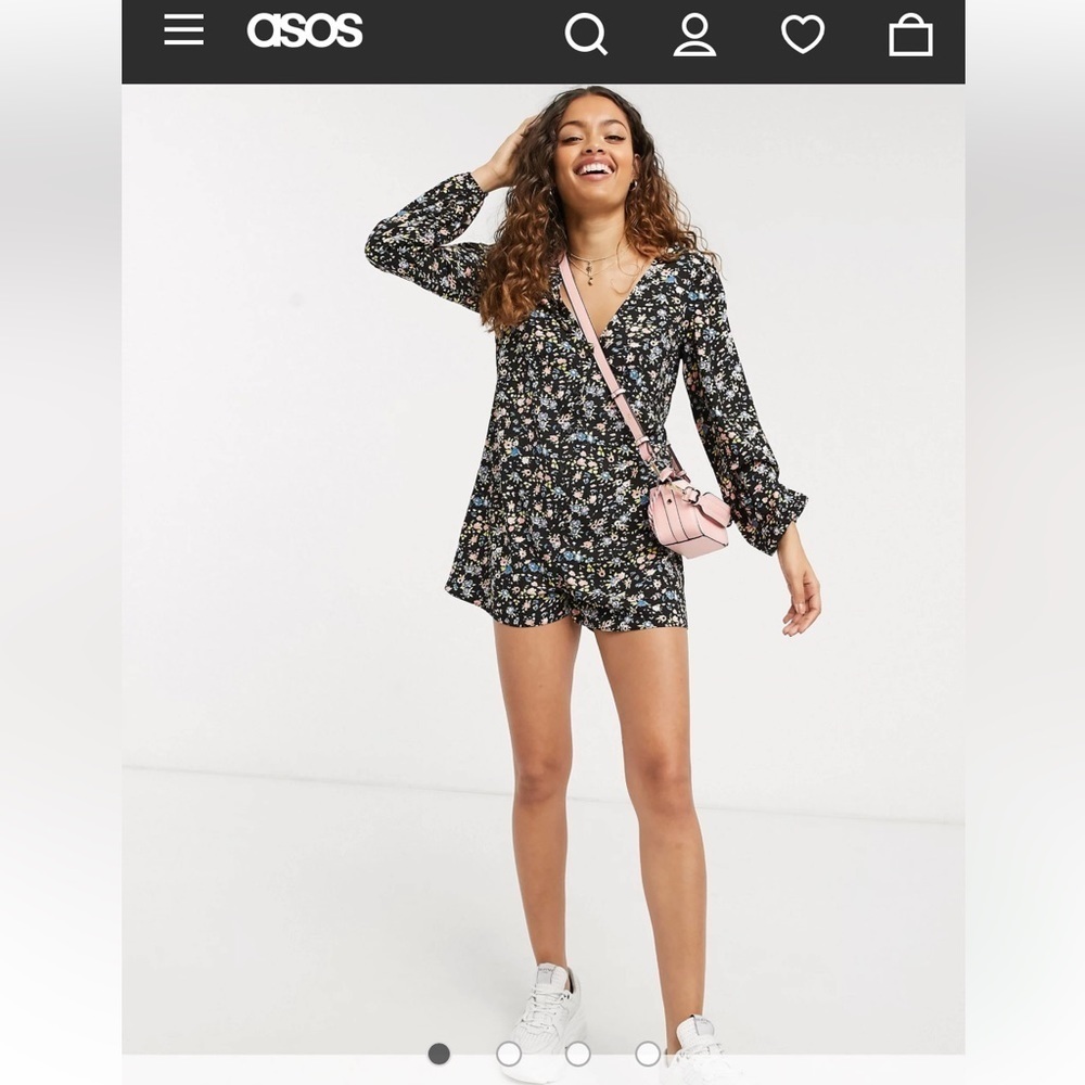 ASOS floral long sleeve romper ditzy floral size 6